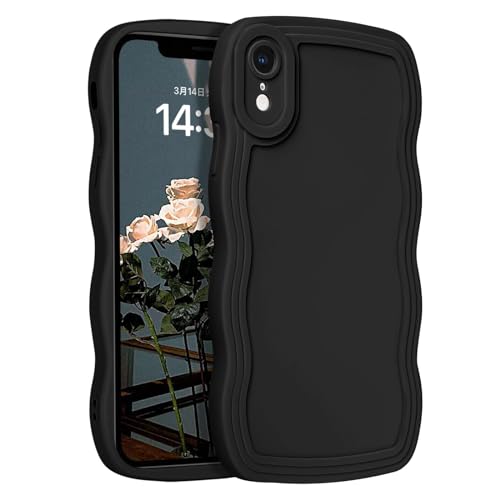 GUAGUA iPhone XR ケース iPhoneXR 保護カバー TPU ウェーブ デザイン 可愛い 韓国 おしゃれ 人気 ソフト バンパー 耐衝撃 超軽量 薄型 滑り止め ワイヤレス充電対応 ストラップホール付き アイフォ