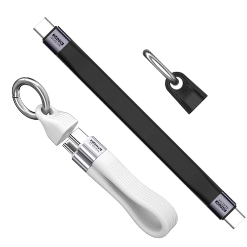 240W 急速充電 / 40Gbps データ伝送 8K@60Hz USB-C to C USB4 TPE ケーブル 13cm+13cm Thunderbolt 4対応 キーホルダー付き 防塵対応 アダプタ保護 iPhone16/15 Galaxy S24 iPad Pro スマホ モバイルバッテリー 外付け SSD