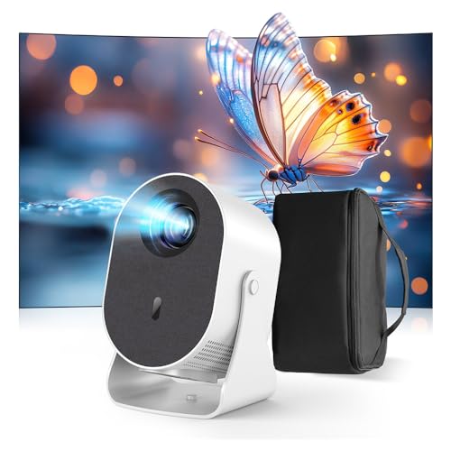 プロジェクター 家庭用 小型 天井投影 自動台形補正 【バッグ付】360回転 デザリング対応 スマホ接続 28000lm 500ANSI WiFi/双方向Blu...