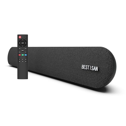 BESTISAN テレビサウンドバー Bluetoothスピーカー PC用Soundbar 2.0chバー型スピーカー 最大80Wテレビ用 リモコン/RCAケーブル/光デジタルケーブル付属長さ70センチのサウンドバー SK01