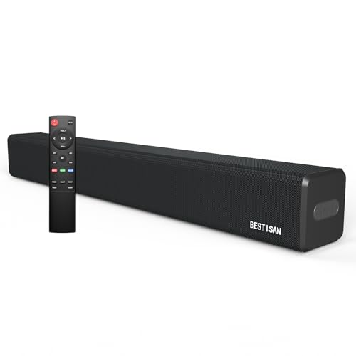 BESTISAN サウンドバー SG01テレビ用スピーカー 2.0ch PC用Soundbar シアターバー フルレンジスピーカー リモコン付き Bluetooth/USB/デジタル/AUX/HDMI(ARC)対応 テレビ/サブウーファー/パソコン/スマホ適