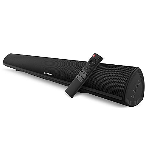 サウンドバー テレビ スピーカー 2.0ch DSP搭載 80W出力 Bluetooth/光デジタル/RCA/AUX/USB対応 ワイヤレス ホームシアタースピーカー 重低音調整可能 壁掛け【日本語説明書】