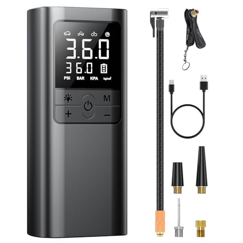 AAL 自転車 空気入れ 電動 電動空気入れ バイク 車 用 コードレス 6000mAh 大容量バッテリー 最大圧力1..