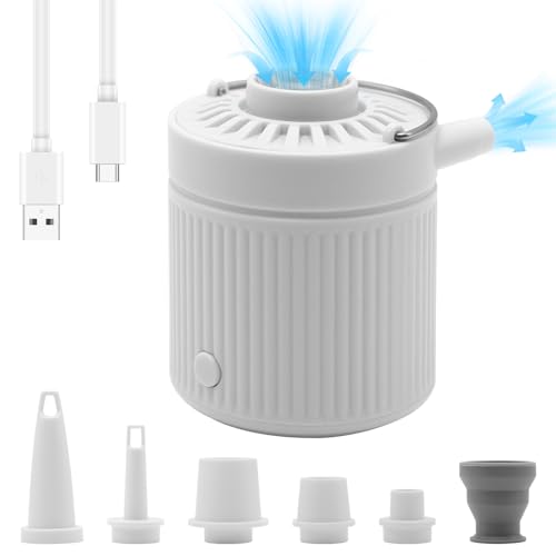 Cueyou 電動空気入れエアポンプ 超軽量でポータブルアウトドア用無線マルチ機能空気ポンプ 空気充填＆吸引両対応3段階ライト＆緊急SOSライト夜用 日本語説明書付きUSB充電式 ノズル付き プ