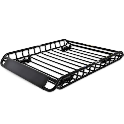 e-choice ルーフキャリア ルーフラック キャリア スチール ブラック 3分割 組立式 汎用 (長さ110 x幅90x高さ12cm) R03-C