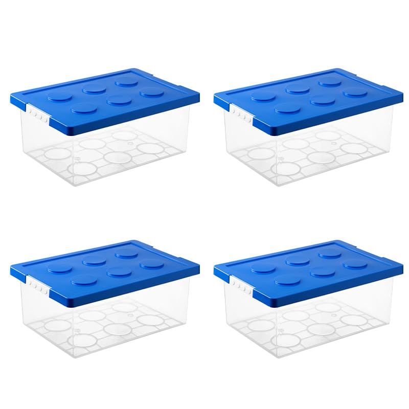 霜山 4個セット Sサイズ ブロック収納ボックス おもちゃ箱 おもちゃ収納ケース 積み木ケース 子供 積み..