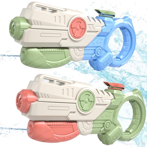 Yangtomo 水鉄砲 2個セット 強力 子供 超強力飛距離 10m 水遊び おもちゃ 加圧式 容量350ml 水鉄炮 ウォーターガン 玩具 子供用 水遊びおもちゃ 水合戦 水掛合 海水浴 プール ビーチ キャンプ 川遊
