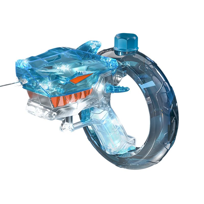 7JI 水鉄砲 電動 サメ ウォーターガン 大容量 8~10m射程距離 水遊びおもちゃ 高速連発 夏対策 子供 大人兼用 プール 海水浴 夏祭り 誕生日 プレゼント 6歳以上 ブルー