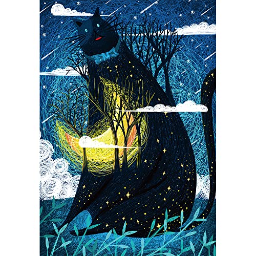 MISITU ジグソーパズル マイクロピース 1000ピース パズル 風景 絵画 猫 星空 流れ星 プレゼント 誕生日 クリスマス おしゃれ インテリア 猫森 ...