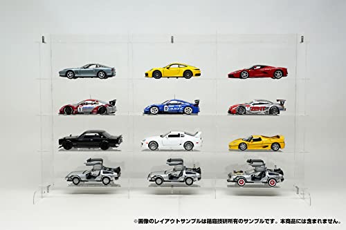 箱庭技研 WMDS-LC-4x3-123 1/24カーモデル向け組立式壁掛けディスプレイケースLタイプ 4段x3列x奥行123..