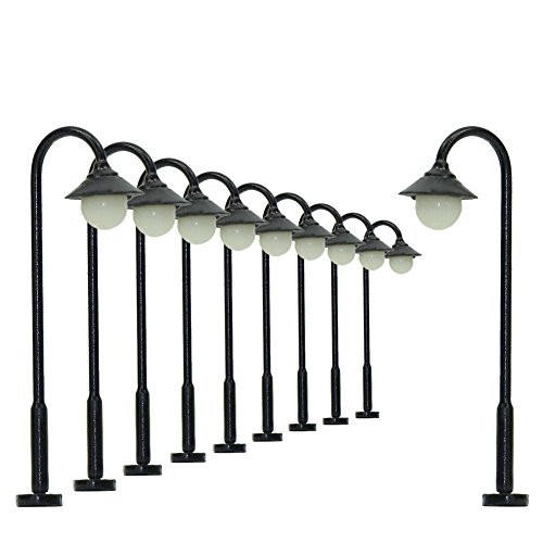 モデル街灯 道路灯 街灯柱 LED ライト 35mm 1:120~1:150 10本入り 鉄道模型 建物模型 ジオラマ 情景コレクション 教育 DIY