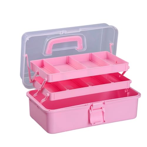 EINEY 収納ボックス ツールボックス 大容量 3段式 小物入れ 半透明 取っ手付き 家用 車用 道具入れ 裁..