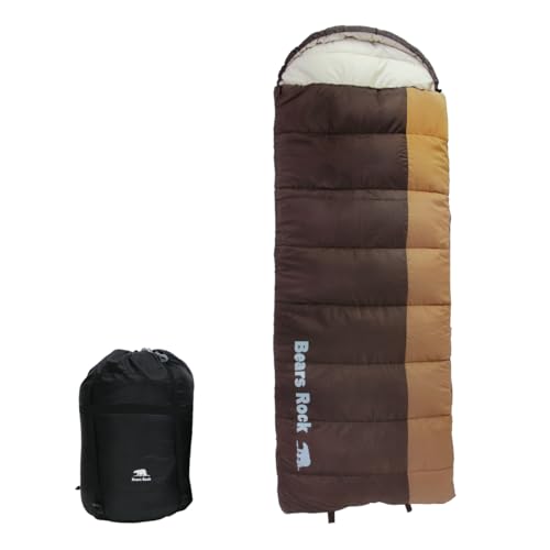 Bears Rock ベアーズロック -15度 寝袋 シュラフ 封筒型 4シーズン対応 FX-403 (モカライン)のサムネイル