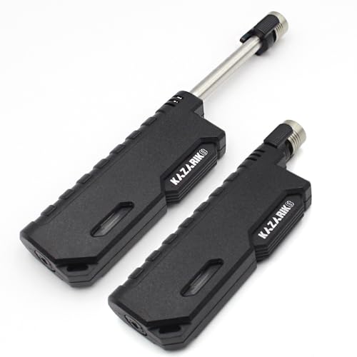 KAZARIKO 小型 スライド 伸縮 ガスバーナー ガスライター マイクロトーチ トーチライター ガス充填式 ..