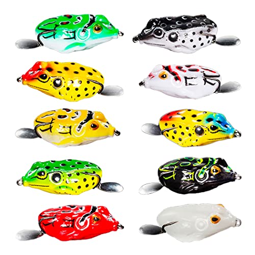 HAMILO カエル型ソフトルアー 釣り 疑似餌 バス釣り 釣り具 10色セット