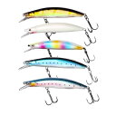 LIKENNY フローティングミノー ルアーセット 釣りセット 釣り針 シーバス ヒラメ 青物 夜光 バス釣り 表層 フック付き メバル 鮎