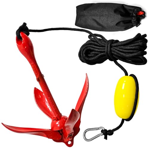 Socpuro カヤックアンカー 1.5kg フォールディングアンカー 全長29cm ボート カヤック 折りたたみ アンカー 亜鉛メッキ 釣りアンカー 小型ボー...