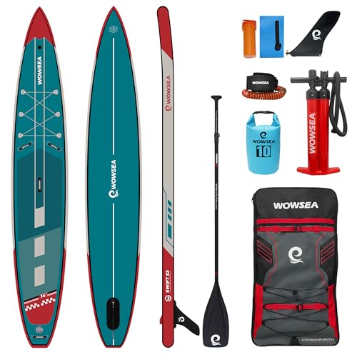 WOWSEA Swift S2 インフレータブルスタンドアップパドルボード、耐久性と安定性のあるSUPボード、カメラマウントを備えたスポーツ&レーシングiSUP...