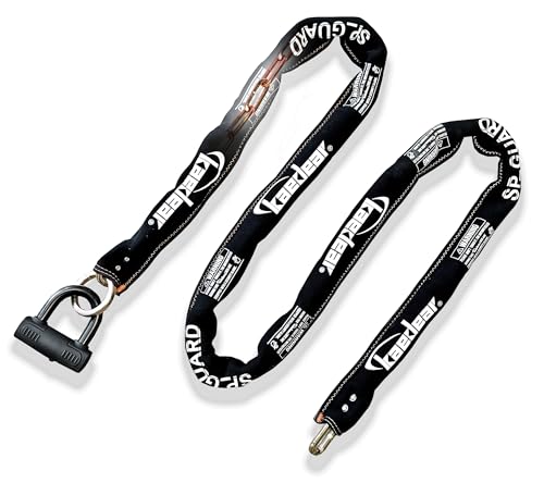 Kaedear(カエディア) バイク ロック チェーンロック 鍵 パッドロック 長さ2500mm スクエアチェーン 9mm 盗難防止 SP-GUARD KDR-LK2-2500 (2500mm)