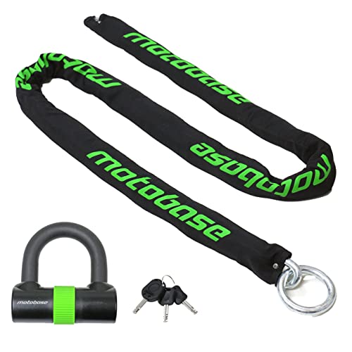 モトベース（MOTO BASE）盗難防止用品 モトロックシリーズ バイク用 エンドリング仕様 LED付き鍵 極太チェーンロック (φ12mm)) 長さ：2.0m／MBLC-CHL-01-S20