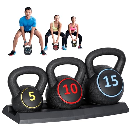 ZENY ケトルベル 3個セット 2kg 4kg 7kg セメントタイプ ケトルベル セット Kettlebell ?? ワイドハン..