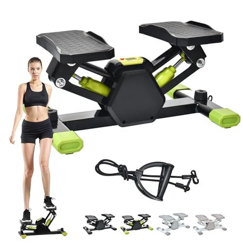 Fkstyle【自宅で静かに運動不足解消】サイドステッパー 静音 120分連続使用 耐荷重150kg 4WAYトレーニング チューブ/カウンター付 ステッパー ...