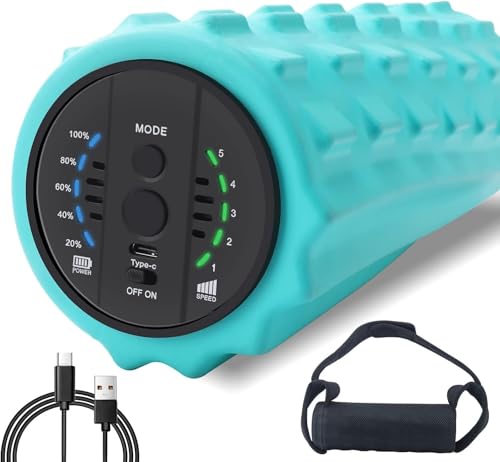 COOBST 振動フォームローラー 電動フォームローラー 5段階強度切替 充電式 バッテリー内蔵 高耐久 EVAソリッドコア フィットネス ヨガ スポーツ リカバリ キャリーバッグ付属