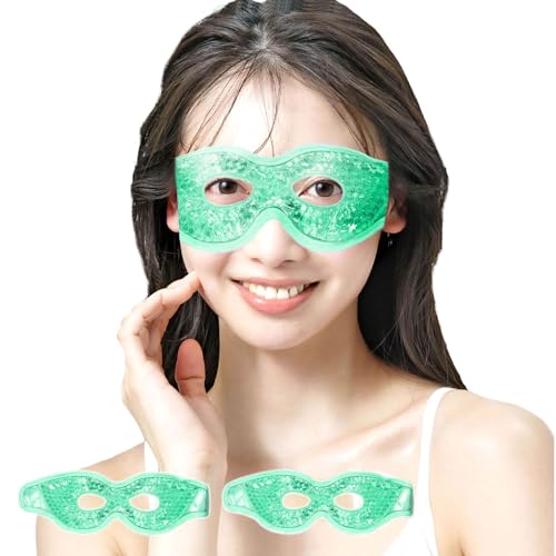 Archnote アイマスク 冷却 ひんやりアイマスク クール 目 冷やす 温冷アイマスク ホットアイマスク (2個セット グリーン)