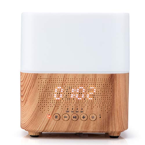 iieco 多機能 卓上アロマディフューザー bluetooth スピーカー 目覚まし時計 ルームライト 超音波式 静音 加湿器 CJ-501 (LIGHT) ...