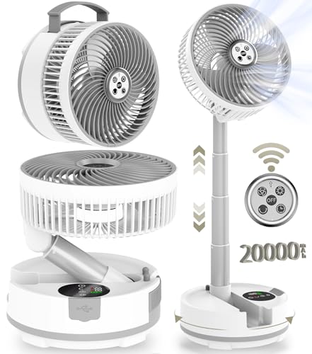 扇風機 自動首振り 折りたたみ サーキュレーター コードレス 充電式 卓上扇風機 伸縮式 リモコン付き タイマー 液晶タッチパネル 風力8段階 リズム風 小型 強力送風 ポータブル リビング 寝