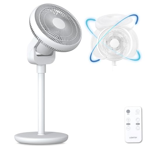 扇風機 DC サーキュレーター dcモーター 6枚羽根 扇風機 リビング 上下左右首振り 高さ3段調節可能 6段階風量調節 静音 微風 パワフル送風 リモコン付...