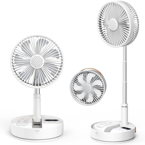 【自動首振り＆最長35時間稼働】折りたたみ 扇風機 サーキュレーター 扇風機 兼用 10800mAh大容量 dcモーター搭載・静音設計 換気/空気循環 383-1020mm高さ調整伸縮式 コードレス・USB充電 タイマ