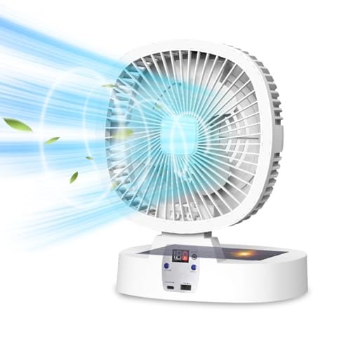 「USB/ソーラー充電式」 MACOLAUDER キャンプ扇風機 折りたたみ式 5000/10000/15000mAh大容量 卓上扇風機 デスク扇風機 アウトドアファン 5つ風量・3つ明るさ 静音 リモコン コンパクト