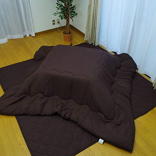 D・SERIES こたつ布団 正方形 掛け敷きセット Dプレーン 170×170cm ブラウン
