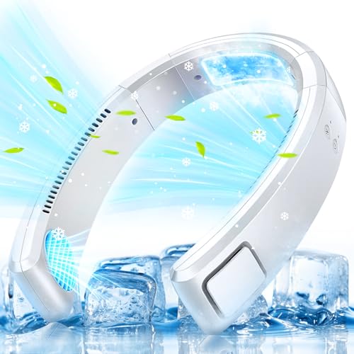 【2025年上下送風・瞬間冷却】MOONMN ネッククーラー 首掛け扇風機 携帯扇風機 冷却プレード付き 羽な..