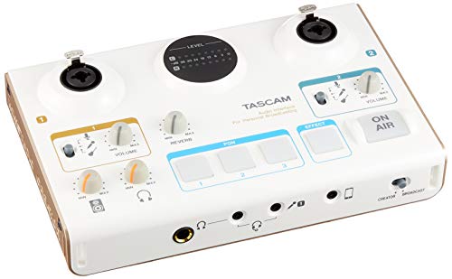 TASCAM(タスカム) MiNiSTUDIO CREATOR US-42W ポッドキャスト ボイスエフェクト 効果音再生 Youtube 配信機材 ミキサー ゲーミング ゲーム実況 カラオケ