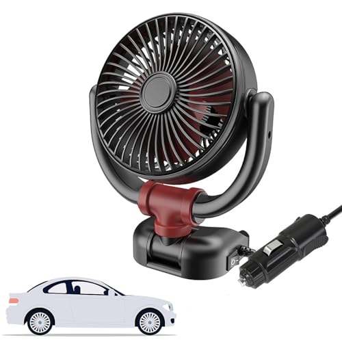 Raksonic車用扇風機 シガーライターソケット扇風機24V 3枚羽根 強風量360°角度調節可能 空気循環 取り..