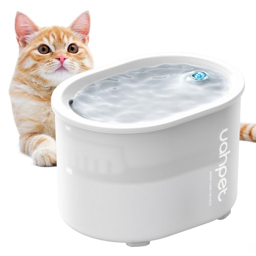 uahpet スマートペット給水器 猫 浄水器 ねこ 犬 水飲み器 自動給水器 コードレス みずのみ 大容量2L 水やり機 GLOW ワイヤレス 自動循環式 2つの給水モード コードレス 組み立て簡単 お手入れ
