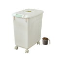 RAKU フードストッカー ペット餌入り ドライフードストッカー 大容量 密閉 保存容器 キャスター 15kg 25kg 30kg 湿気防止 計量カップ付き 米...