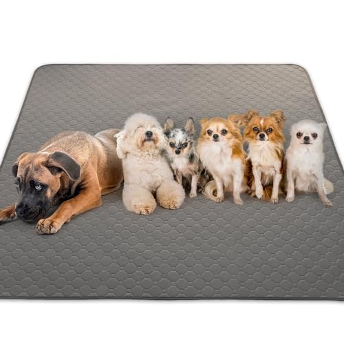 INULABO(イヌラボ) 洗える ペットシーツ ビッグサイズ おしっこマット ペットマット 丸ごと洗える 繰り返し使える 【健康状態の変化に気づける】 (ビッグ（1枚）, グレー)