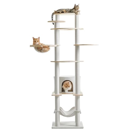 Mwpo 多頭飼いキャットタワー 猫タワー 猫 キャット タワー 猫用品 据え置き 大型猫 爪とぎ おもちゃ ハウス おしゃれ 室内 おしゃれ 人気 運動不足 ...