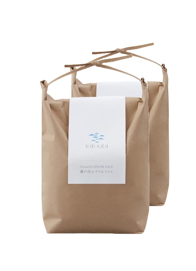 tatoubi エプソムソルト 大容量【2袋/5kg 約24回分】国産 瀬戸内 防腐剤無添加 無香料 無着色バスソルト 入浴剤 硫酸マグネシウム 入浴雑貨 計量スプーン付 ミネラル 純度99％ 浴槽を痛めない