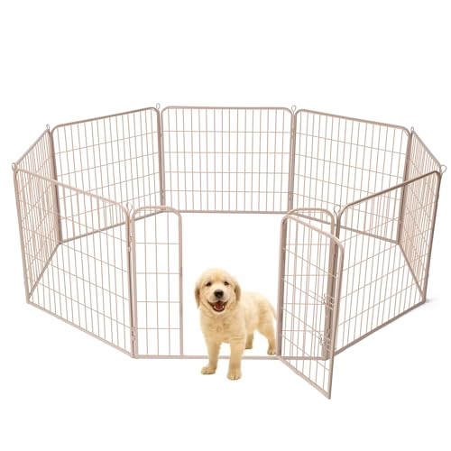 YumeTail ペットサークル 犬 ペットフェンス サークルケージ ドア付き ダブルロック 小型犬用 中型犬用..