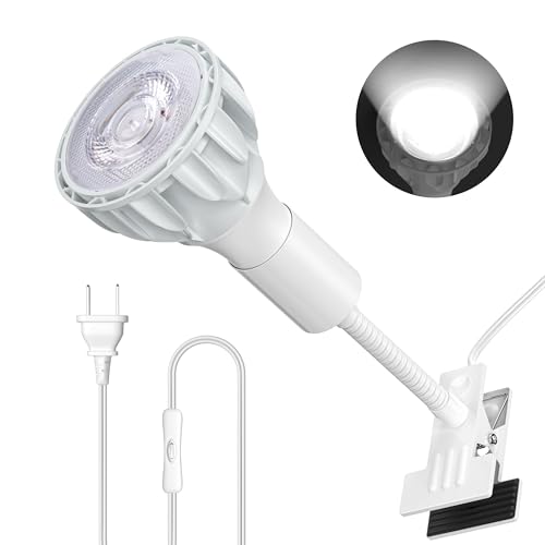 Pispoer クリップランプ、24W 植物育成ランプ、演色性 RA98 フルスペクトル（植物育成光を満足）、色温..