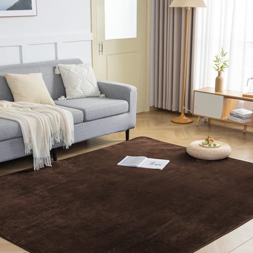fuwawa ラグ カーペット 滑り止め付 洗える ラグマット 3畳 200×250cm 絨毯 オールシーズン快適に使用 フランネルラグ 抗菌 防臭 ホットカーペット対応 無地 ブラウン