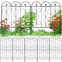 life_mart ガーデンフェンス アイアン 【 5枚セット 防錆加工 連結式 】 刺すだけ 簡単設置 花壇 フェンス 庭 柵 ガーデニング 仕切り 犬 ドッ...