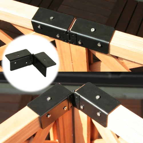 ガーデンガーデン ラティスや木製フェンス同士を連結できる コーナー連結金具 1個 ネジ付 ブラック LV-..