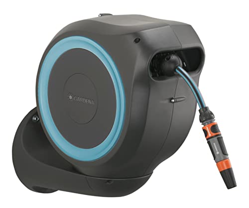 GARDENA(ガルデナ) 壁掛け式 自動巻取りホースボックス RollUp S 15m ブルー ホースリール【360度回転 UV・防霜】【ドイツブランド】散水...