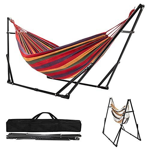 MEICHEPRO ハンモック 自立式 折りたたみハンモック 1台2役 耐荷重300kg 組立て簡単 3段階高さ調整可能..
