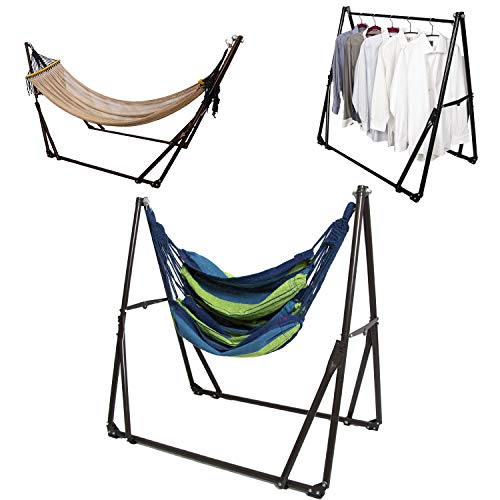 MRG 3way ハンモック 自立式 室内 チェア ハンガーラック 室外 兼用 ポータブル 折りたたみ キャリーケ..